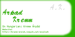 arpad kremm business card